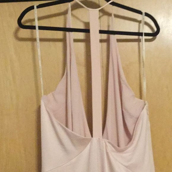 Halston Heritage V Neck Slip Gown Primrose - Picture 6 of 8